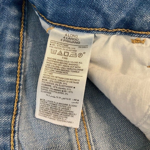 Old Navy Pop Icon Skinny Jeans‎ Women Size 4 Long Blue Light Wash Distressed W28 - Picture 12 of 12